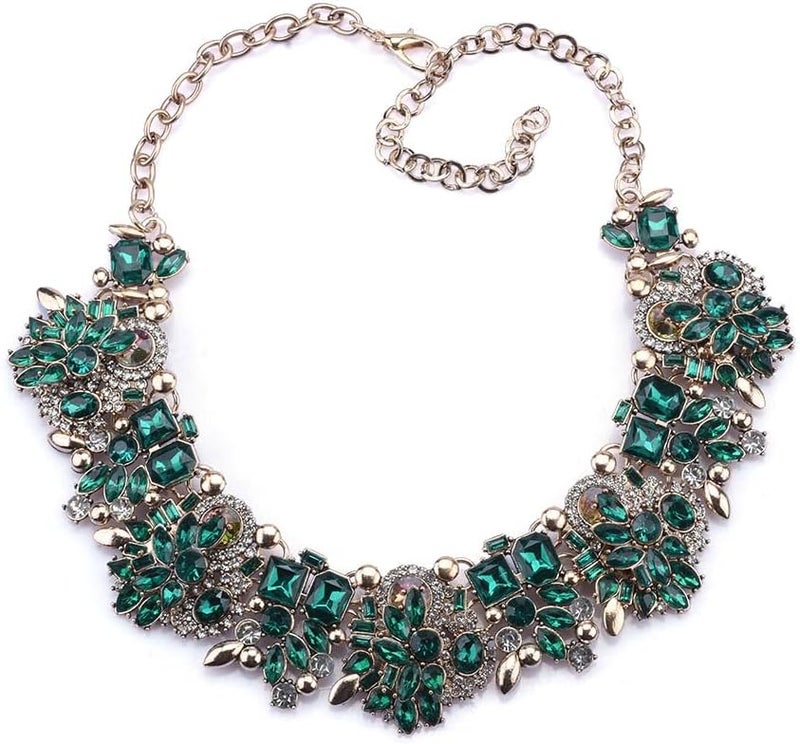 Zthread Bib Statement Necklace Colorful Glass Crystal Collar Choker Necklace for Women Fashion Accessories - Image 1